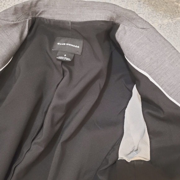 Club Monaco classic grey wool blazer sz 0 - Picture 7 of 8